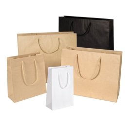 Papiertragetasche mit Baumwollkordel Papiertragetasche mit Baumwollkordel