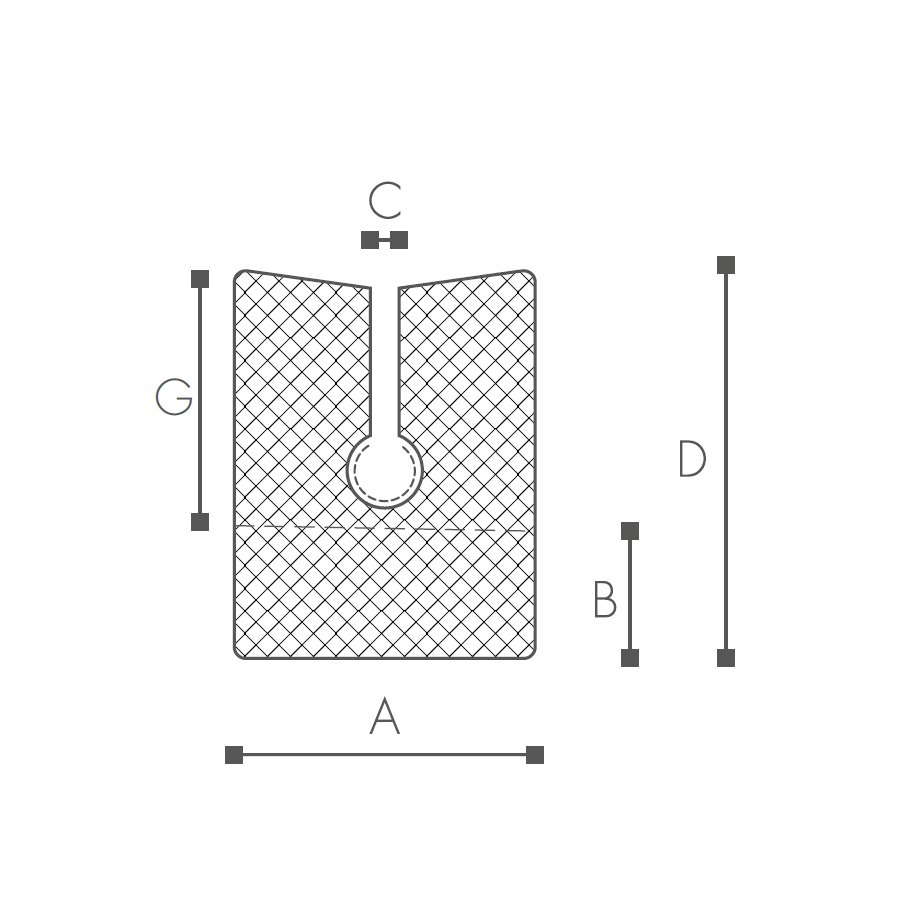 Skizze Draufsicht U-Profil mit Abmessungen