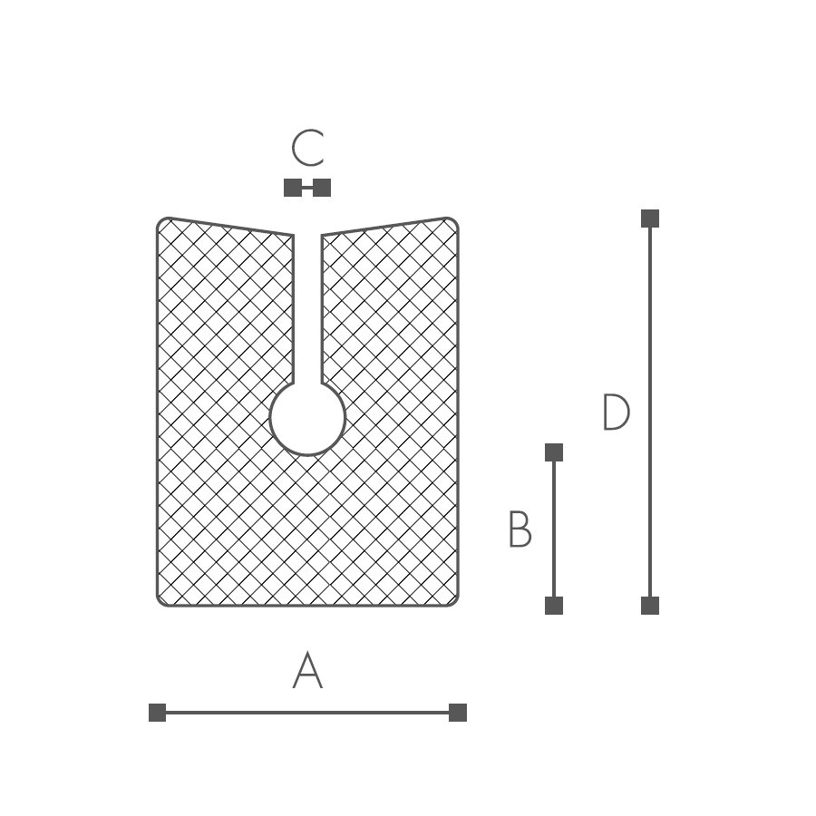 Abmessungen des Schaumprofils (siehe Preistabelle)