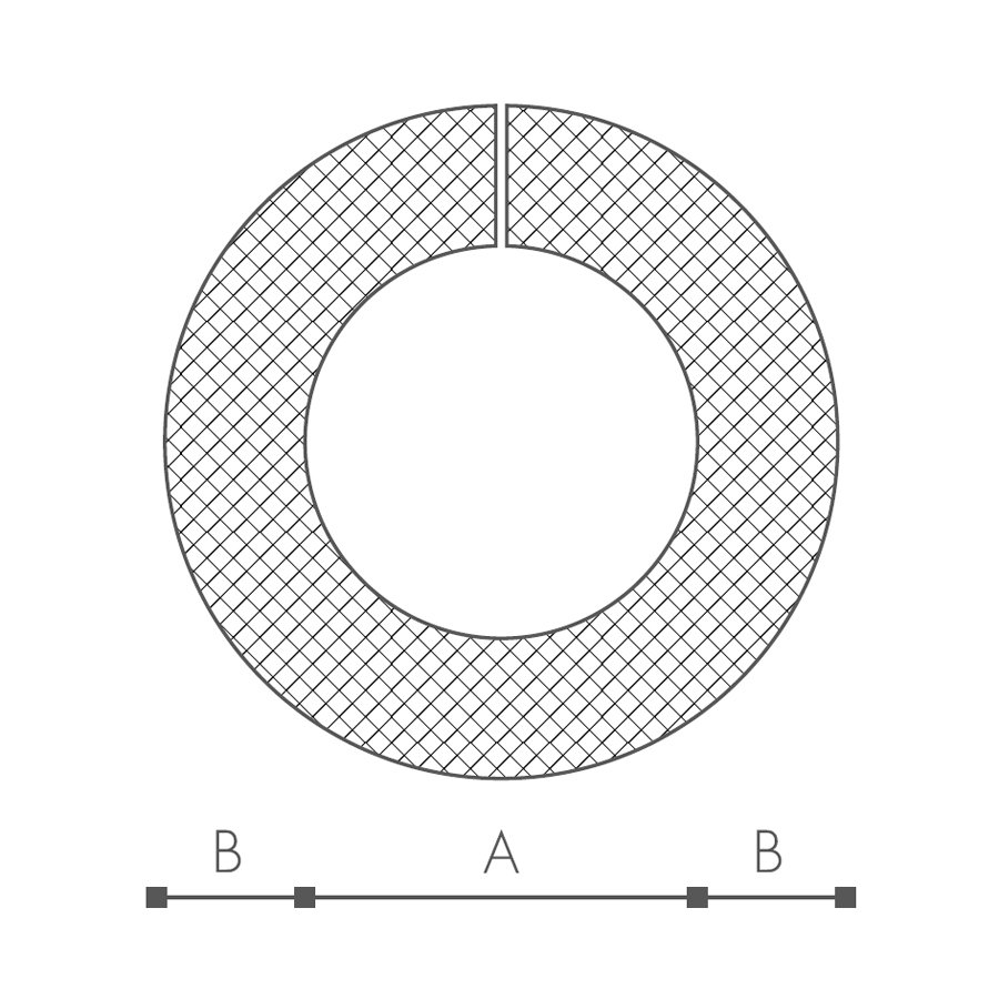 Abmessungen des Schaumprofils (siehe Preistabelle)