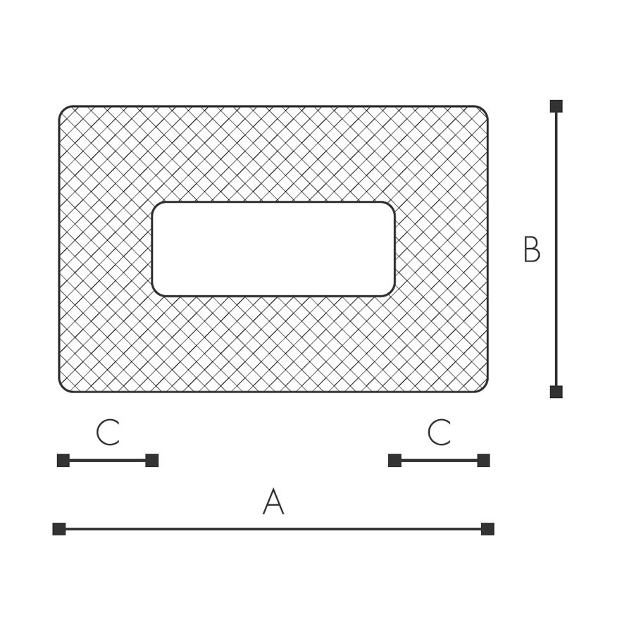 Abmessungen des Schaumprofils (siehe Preistabelle)