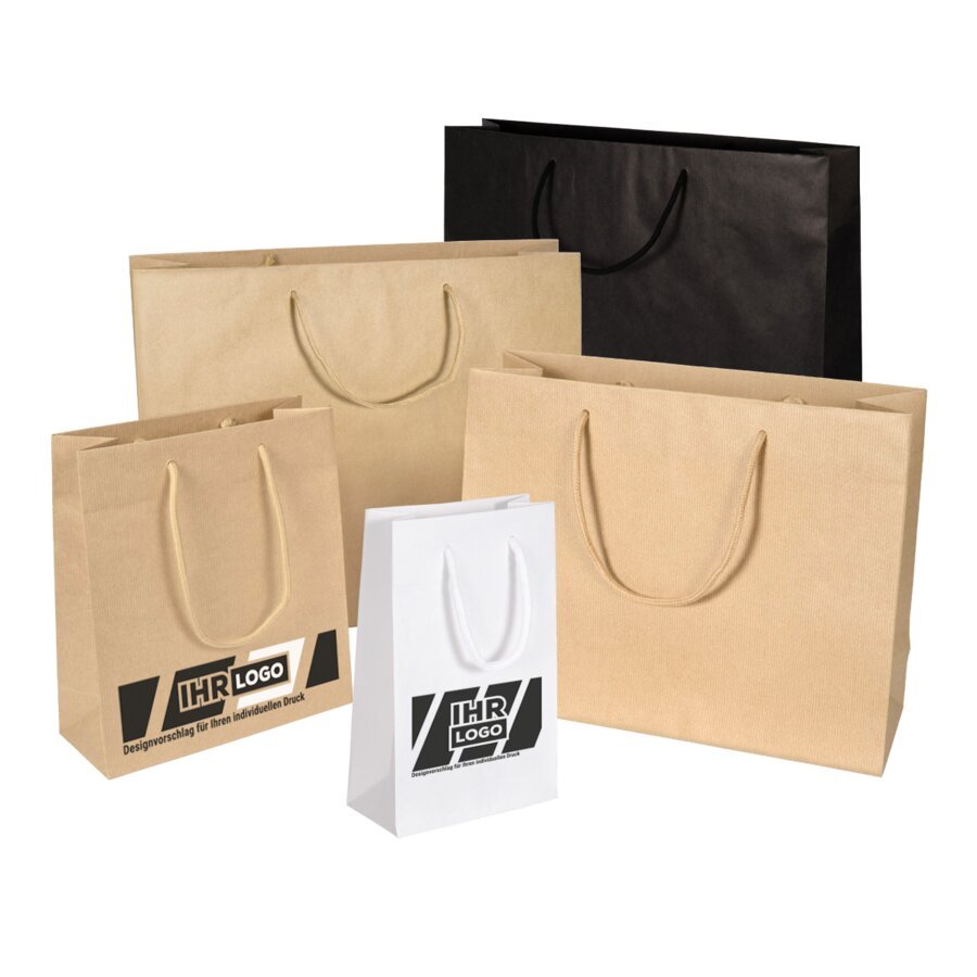 Natrliche Tragetasche mit Baumwollkordel in 3 verschiedenen Farben erhltlich