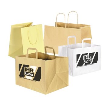 Papiertragetasche mit extra breitem Boden