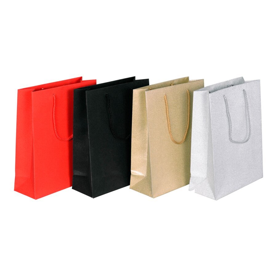 Die glanzvolle Tragetasche ist mit Glitterfolie beschichtet und für hochwertige Geschenke perfekt geeignet Die glanzvolle Tragetasche ist mit Glitterfolie beschichtet und für hochwertige Geschenke perfekt geeignet