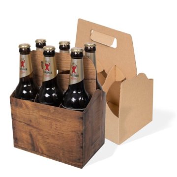 Flaschenträger aus Wellpappe für 6 x 0,5 l Flaschen