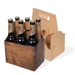 Flaschentrger aus Wellpappe fr 6 Flaschen