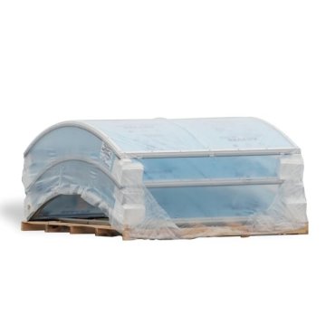 Transparente PE-Schrumpffolie als Rundum-Produktschutz für große Güter und Palettenware