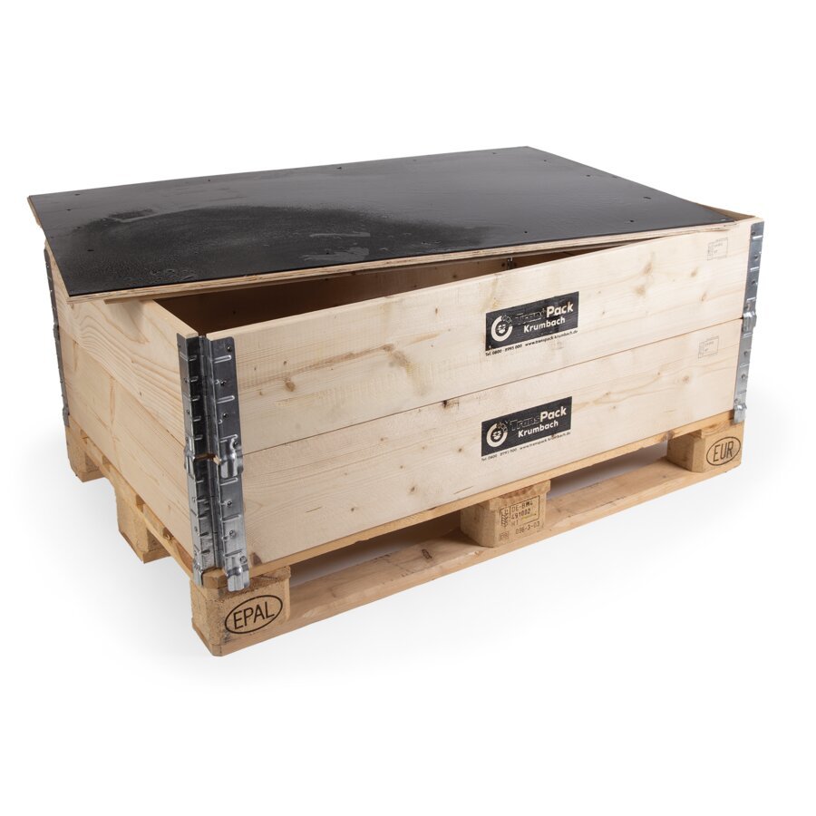 Zustzlicher Produktschutz durch Holzdeckel mit Hohlkammerplatte