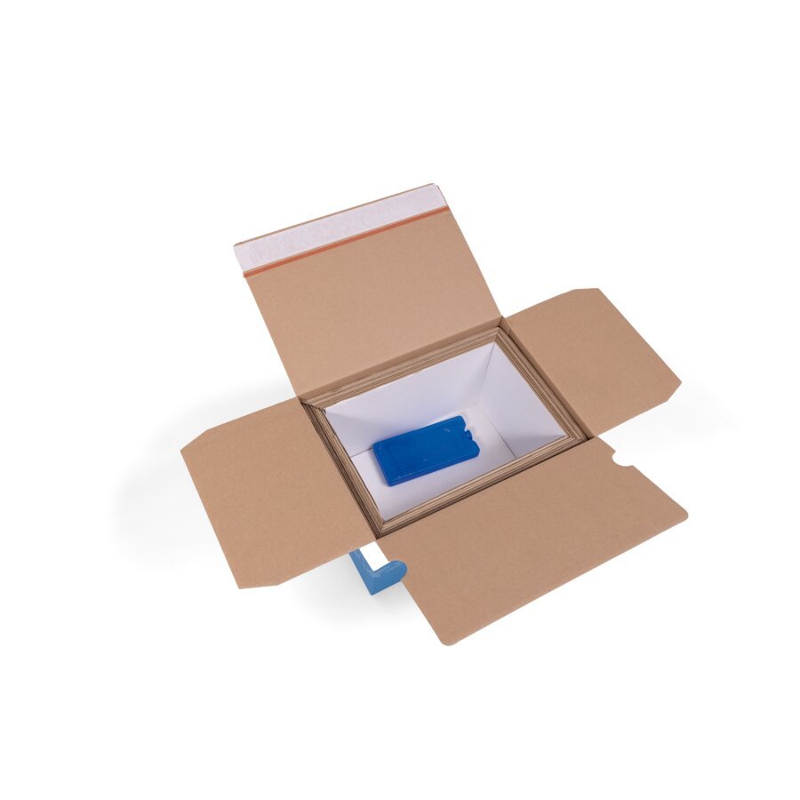 Kühlakkus, Gelkissen und Trockeneis als optionale Einlage zur Kühlung erhältlich Kühlakkus, Gelkissen und Trockeneis als optionale Einlage zur Kühlung erhältlich