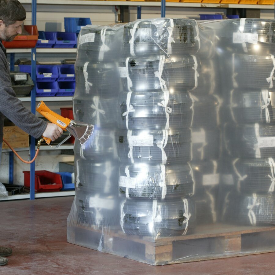 Schrumpfschlauchfolie mit Seitenfalte