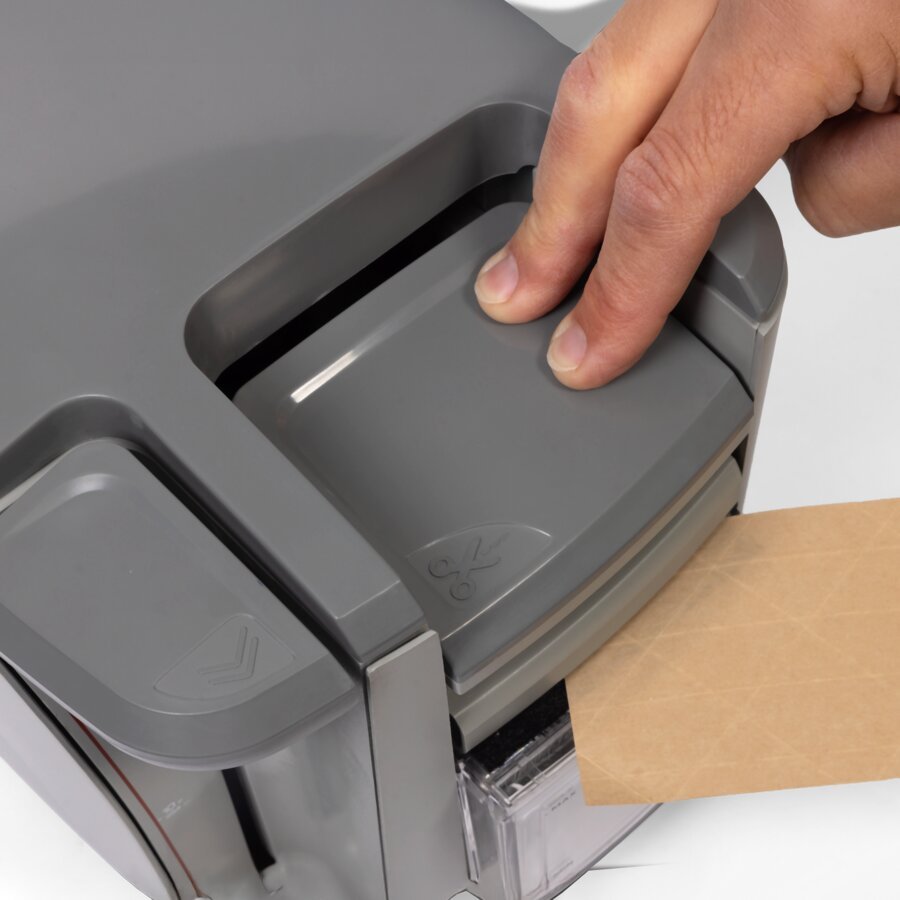 Mit praktischer Abschneidfunktion per Knopfdruck