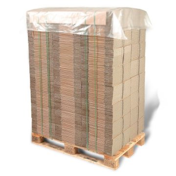 Transparentes Abdeckblatt für Paletten aus 50% recyceltem LDPE-Material