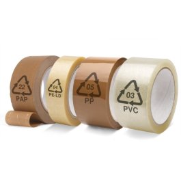 Paketband mit Recycling-Logos Paketband mit Recycling-Logos