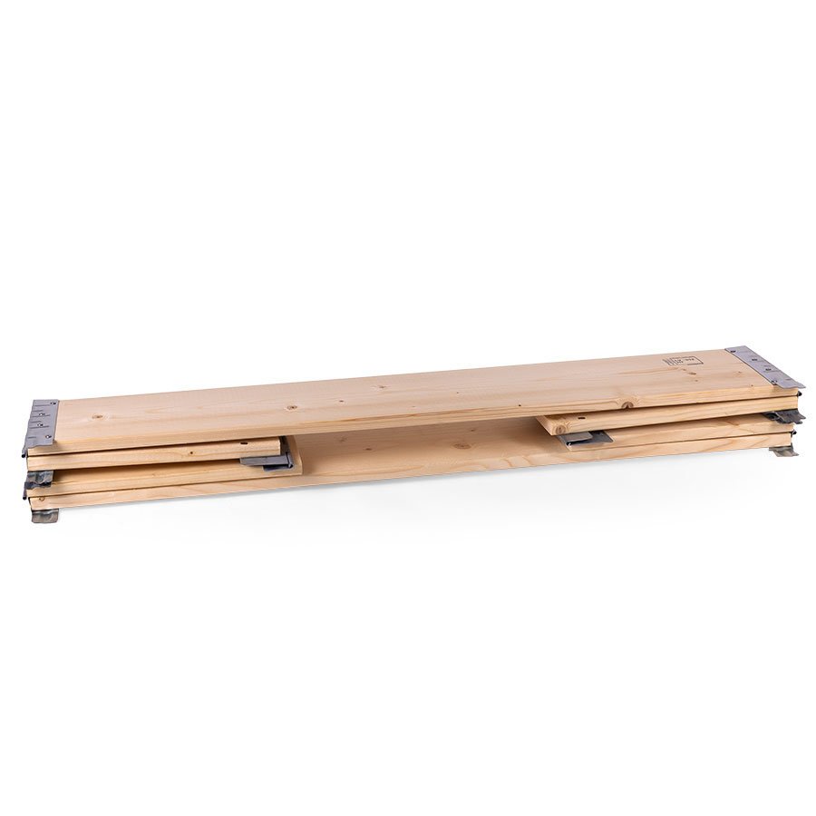 Dank der Scharniere einfach und schnell zusammengeklappt und platzsparend zu lagern