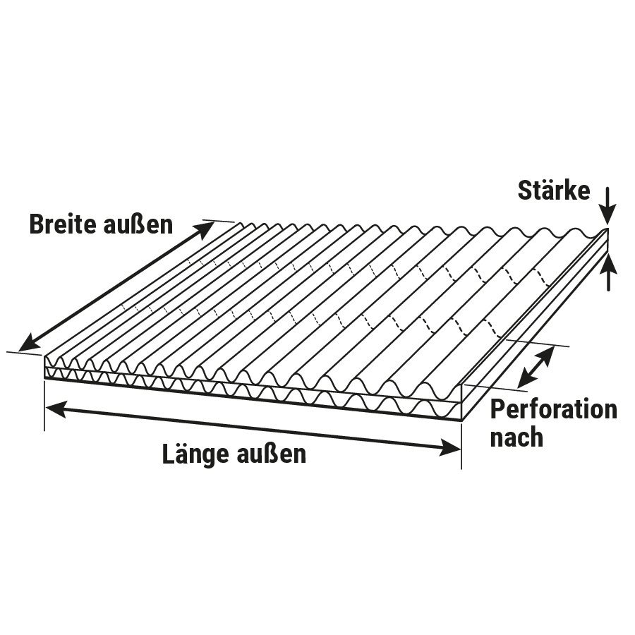 Packplatte, offene Welle mit Perforierung, 100% recycelt