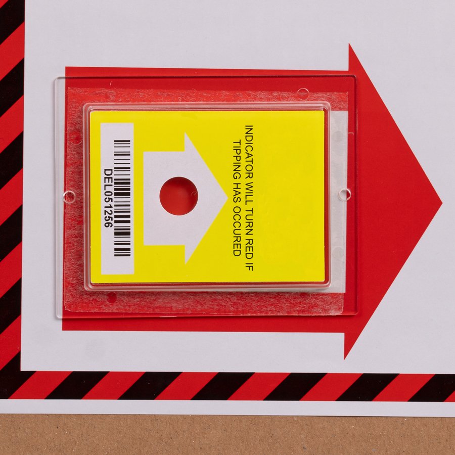 Rote Hinweisanzeige bei gekipptem Indikator.