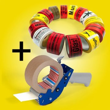 Warnklebeband und Handabroller im Set