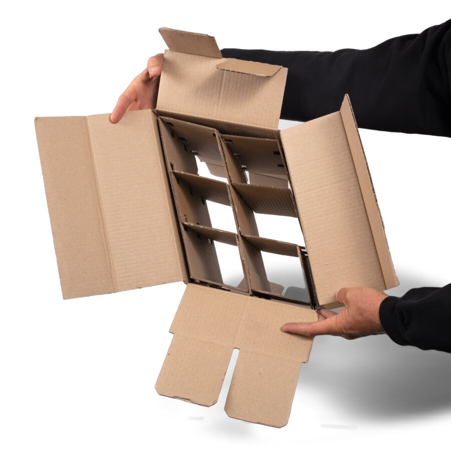 Mit einem Handgriff ist der Karton aufgerichtet