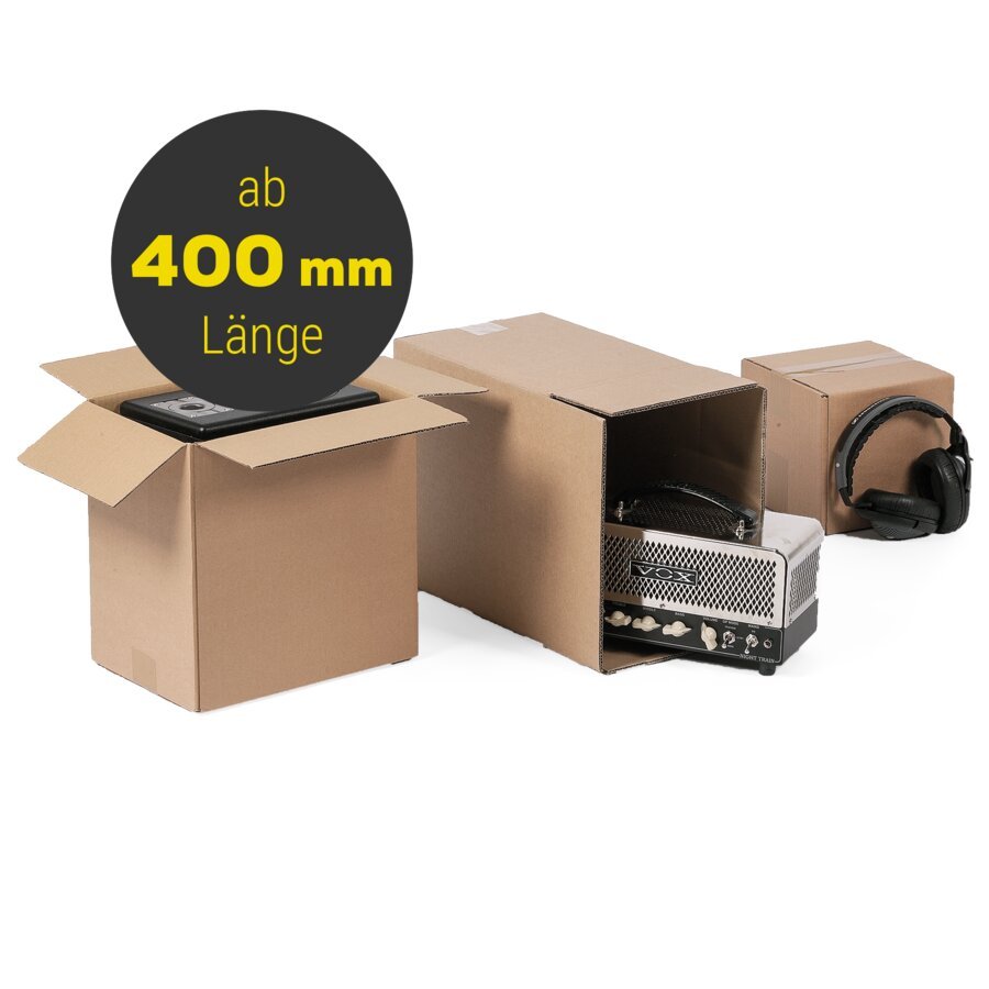 Wellpapp-Faltkartons in unterschiedlichen Gren ab 400 mm Lnge