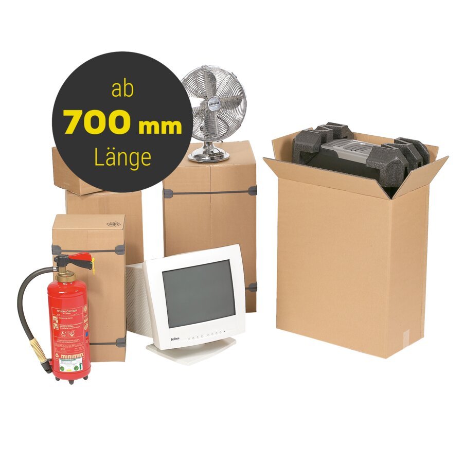 Wellpapp-Faltkartons in unterschiedlichen Gren ab 700 mm Lnge