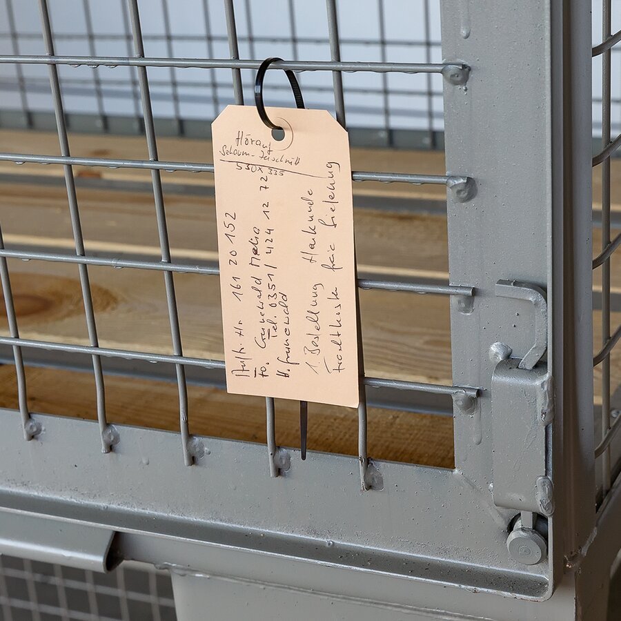 Kennzeichnen Sie z. B. Ihre Waren in Gitterboxen