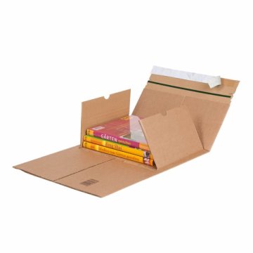 Buch- und Universalverpackung mit Selbstklebe-Verschluss