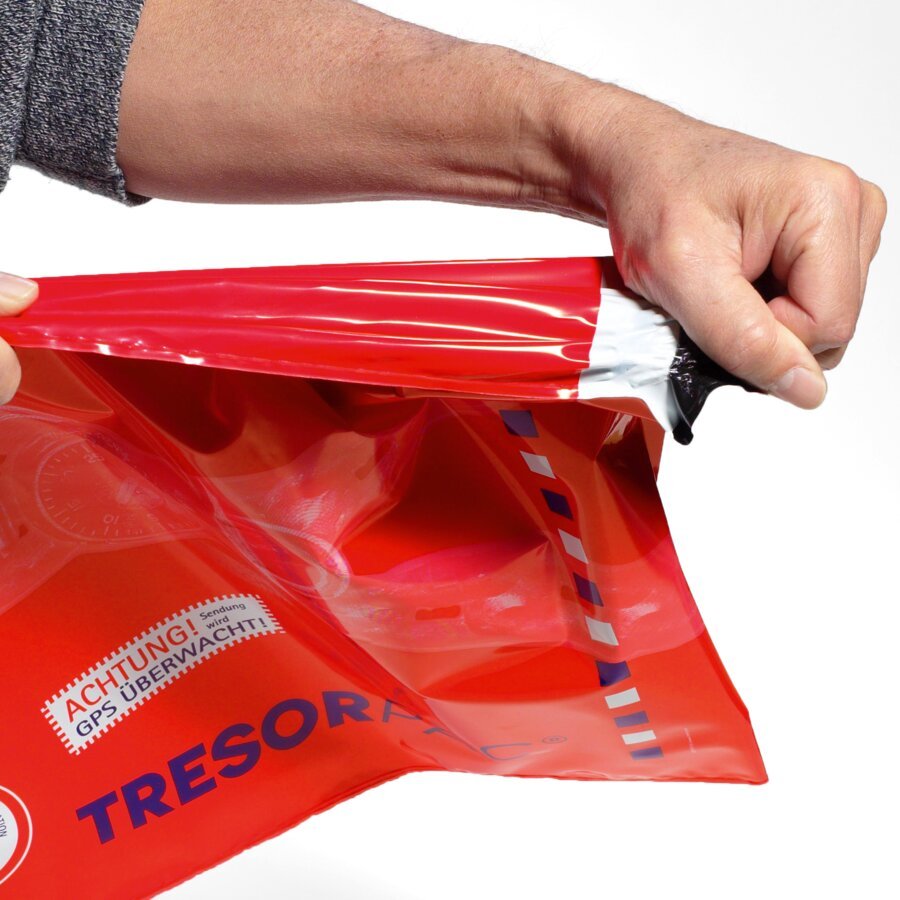 Reißfeste, dehnbare, blickdichte Versandtaschen Schaubild: Besonders reißfeste Folie