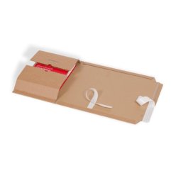 Buchverpackung mit doppeltem Selbstklebeverschluss