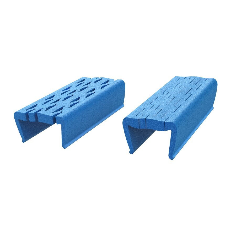 Die Kantenschutzleisten sind stretchfähig und daher variabel in der Breite von 120 bis 160 mm Die Kantenschutzleisten sind stretchfähig und daher variabel in der Breite von 120 bis 160 mm