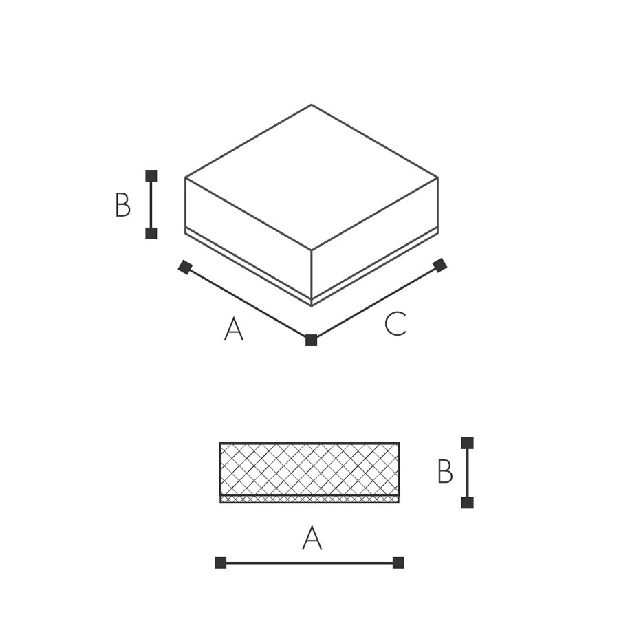 Abmessungen der Schaumpads (siehe Preistabelle)