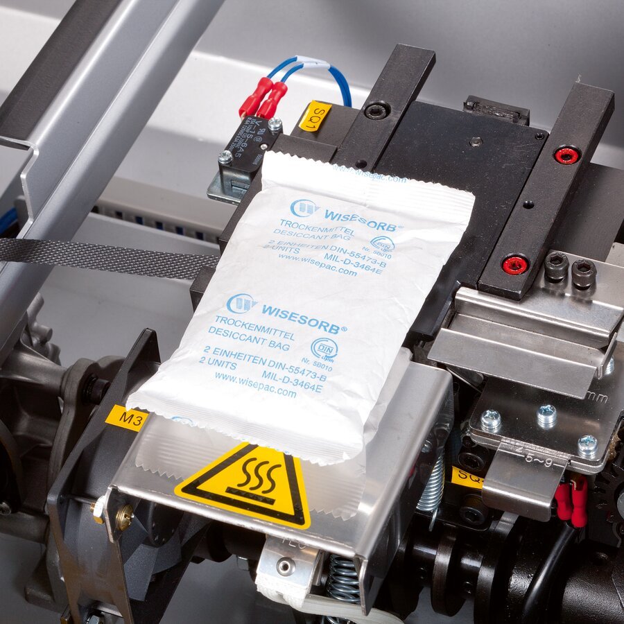 Spezielles Granulat saugt dauerhaft Feuchtigkeit auf, ideal fr elektronische Waren