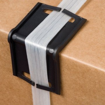 Kantenschutzecken mit Bandführung aus Kunststoff