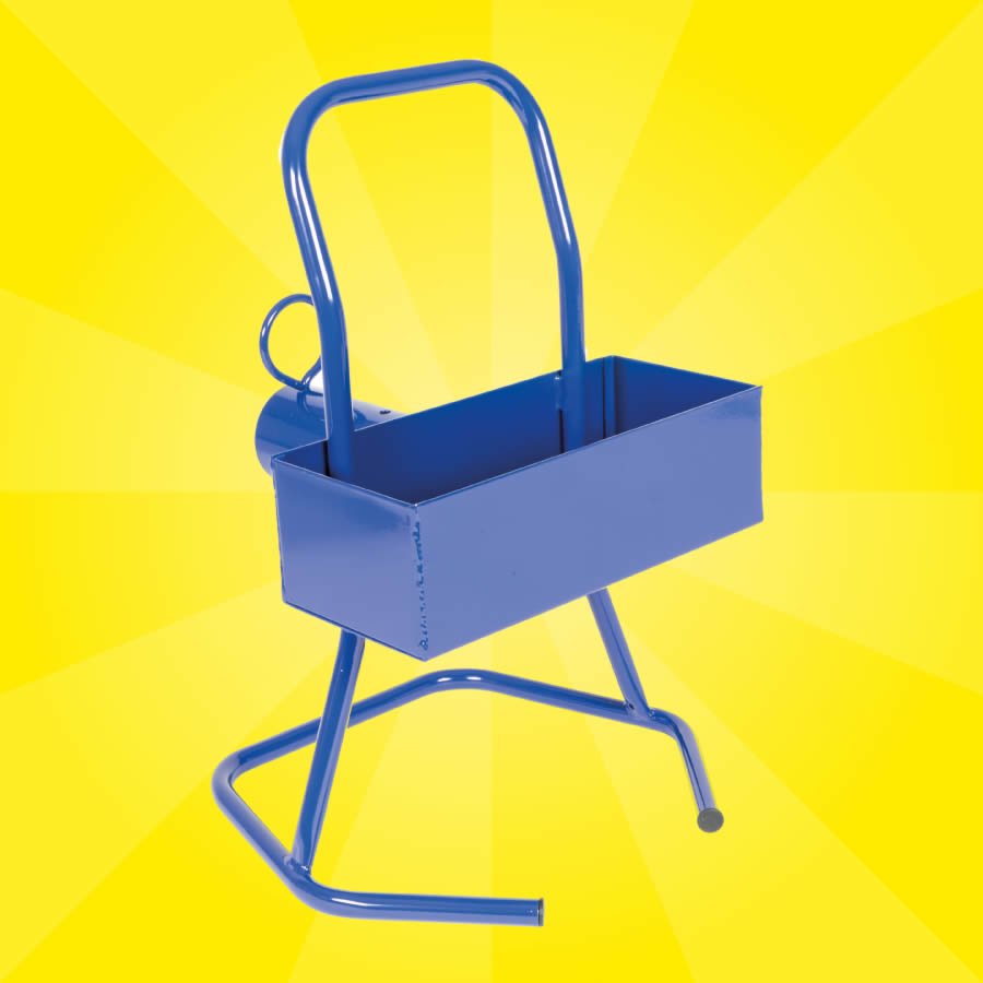 Abrollstnder fr Umreifungsband mit groen Behlter fr Zubehr