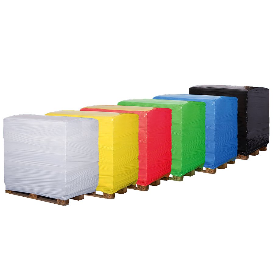 Mit farbiger Handstretchfolie in Ihren Firmenfarben verstrken Sie Ihre Corporate Identity