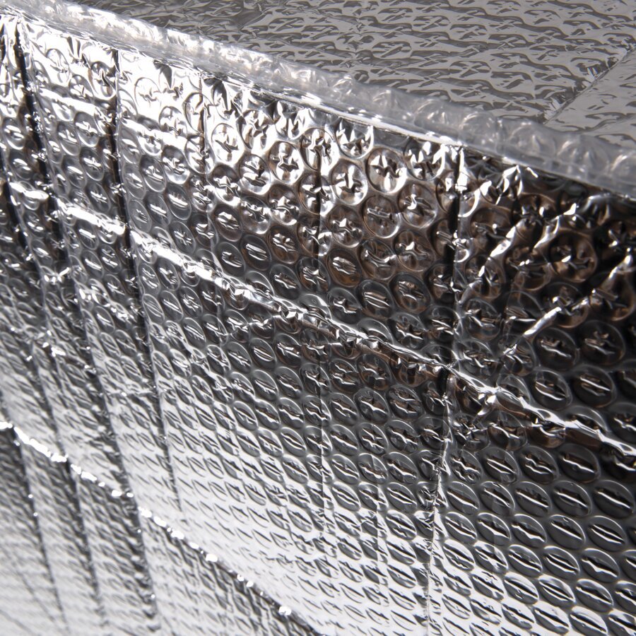 Luftpolsterhaube isoliert bestens dank der metallisierten Oberflche