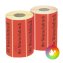 2 Rollen rotes Etikett - schwarzer Aufdruck 