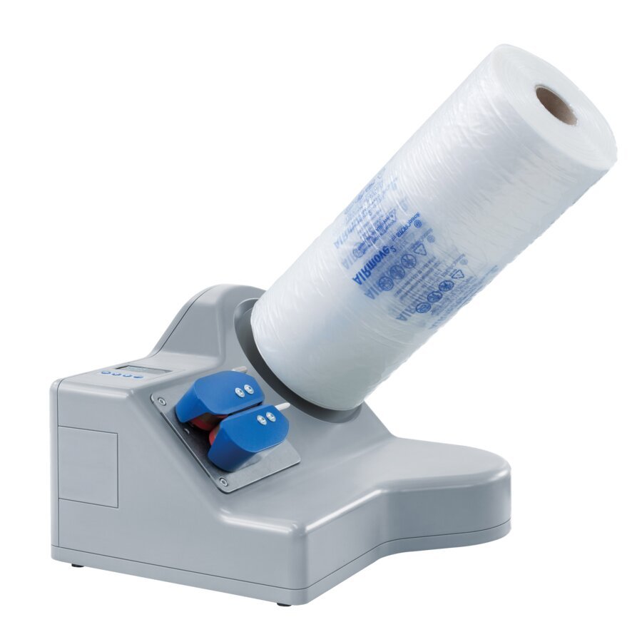 Die benötigten Folienrollen können einfach aufgesteckt und wieder abgenommen werden Die benötigten Folienrollen können einfach aufgesteckt und wieder abgenommen werden