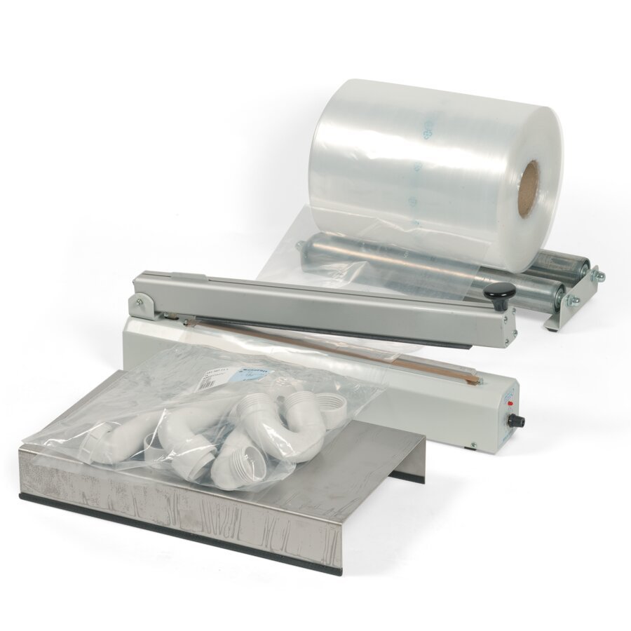 Platzsparendes Tischschweigert zum einfachen, schnellen und sauberen Verschlieen von Folienbeuteln