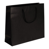 Papier-Tragetasche mit Kordel 420 x 130 x 370 mm schwarz