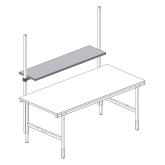 Ablageboard 1600 x 400 mm f�r Packtisch 