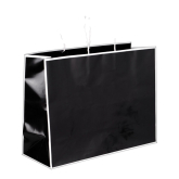 Papier-Tragetasche mit Kordel 400 x 120 x 300 mm schwarz-wei�