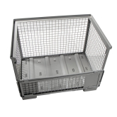 Gitterbox mit Sickenblechboden und Ladeklappe ohne Deckel