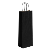 Papier-Flaschentasche mit Kordel f�r 1 Flasche 150 x 80 x 395 mm schwarz