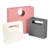 Papier-Tragetasche mit Griffausstanzung 200 x 65 x 200 mm wei�