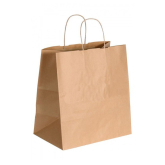 Papier-Tragetasche mit Kordel und breitem Boden 320 x 190 x 340 mm braun