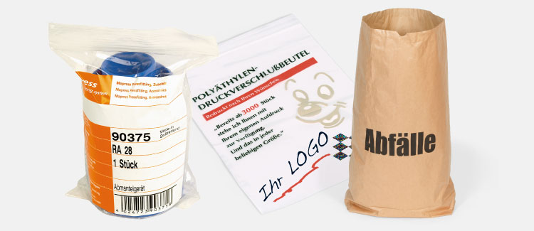 Bedruckte Beutel mit Logo