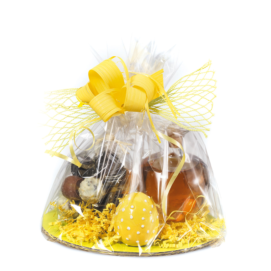 Klarsichtfolie bringt das Geschenk zusammen