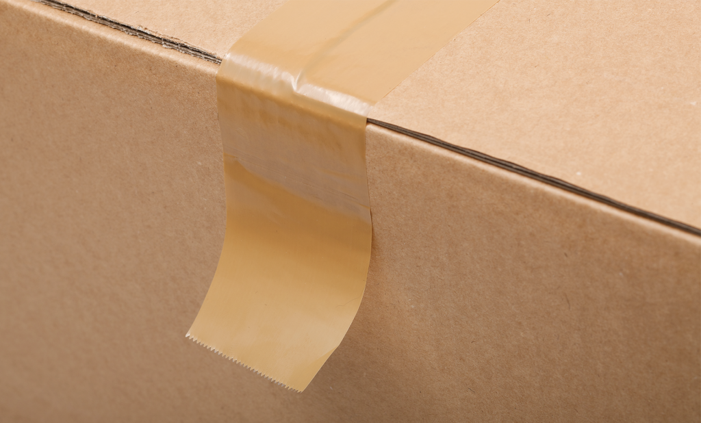 Paket mit Klebeband verschlossen