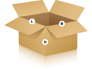 Abmessungen bei Kartons